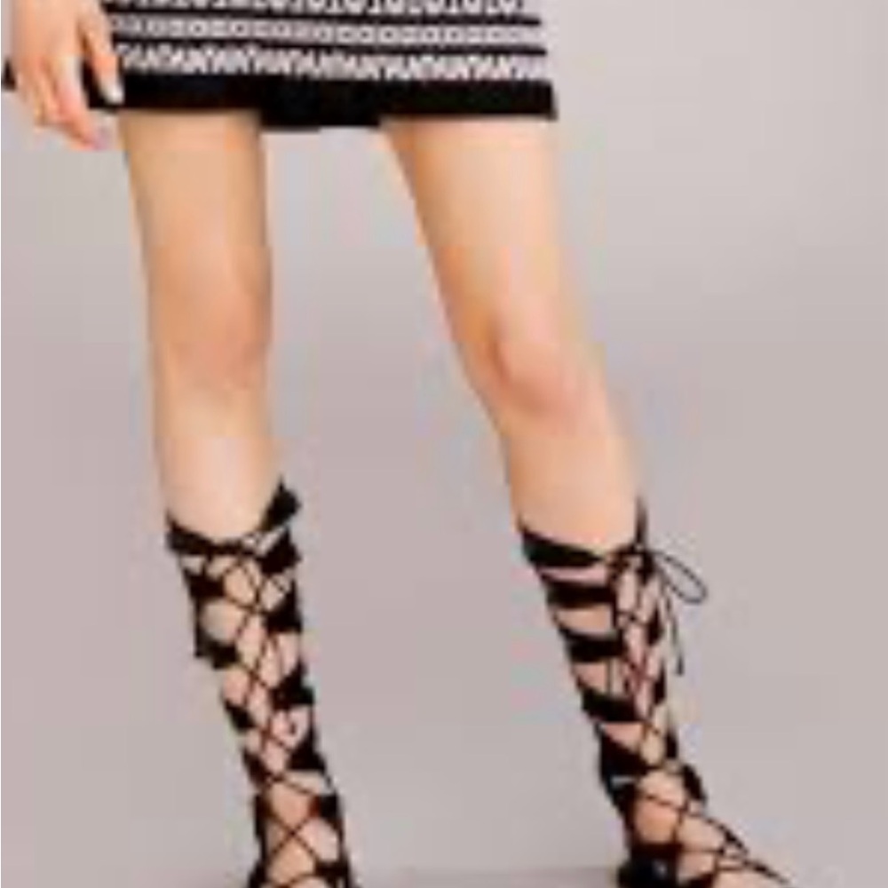Black TopShop Lace-Up Gladiator Sandals